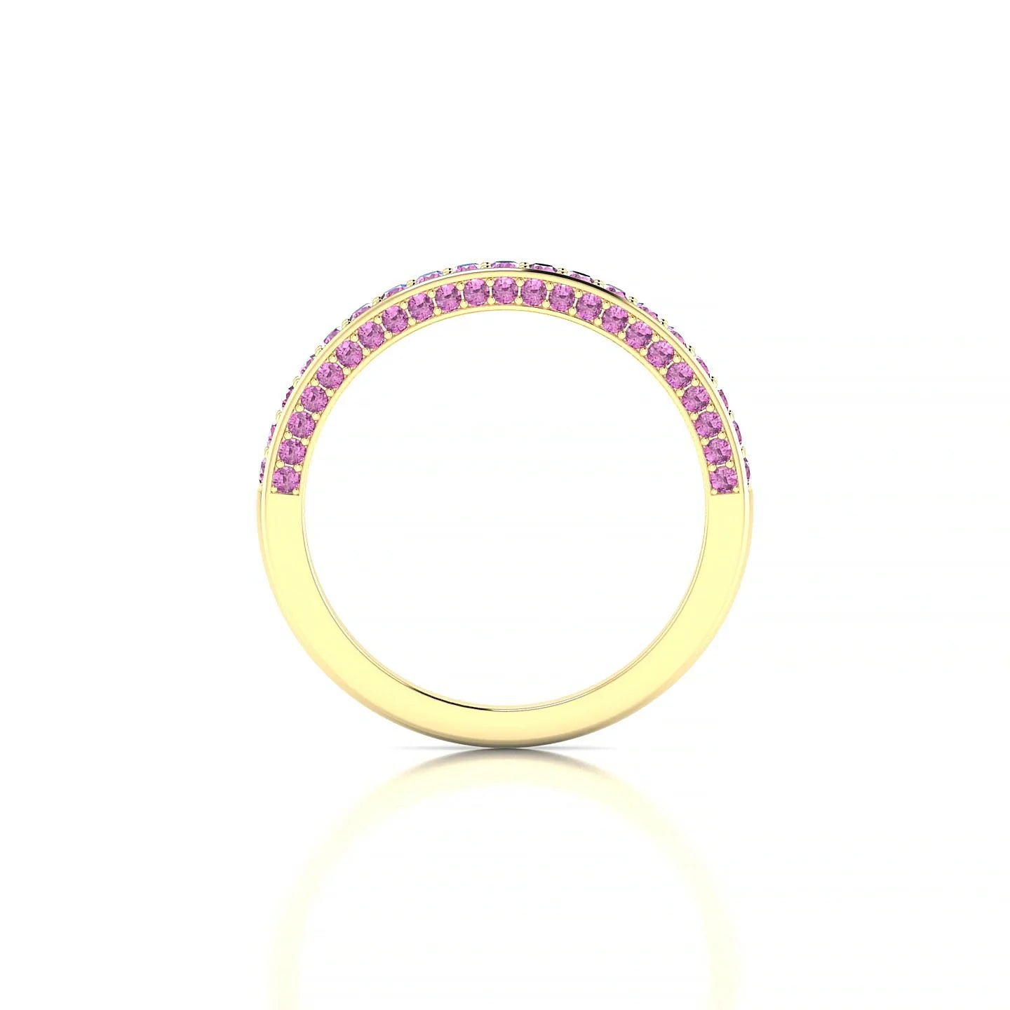 Muse | 18k Yellow Gold 1.5 mm Round Pink Sapphire Ring