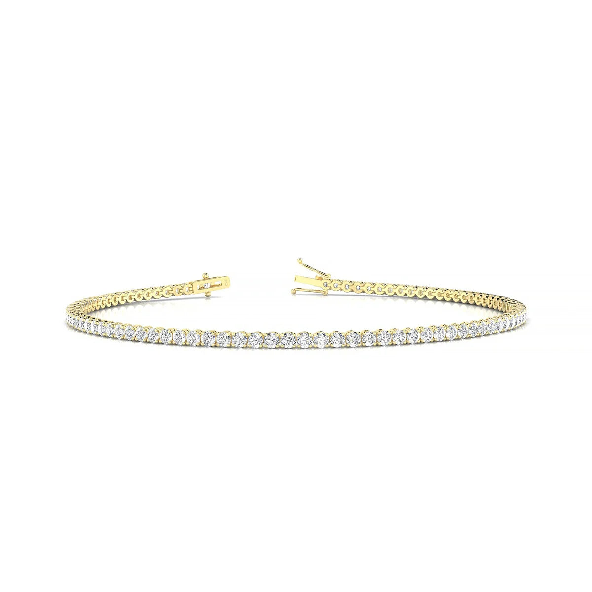 Palazzo | 18k Yellow Gold 1.7 mm Round Natural Diamond Tennis Bracelet