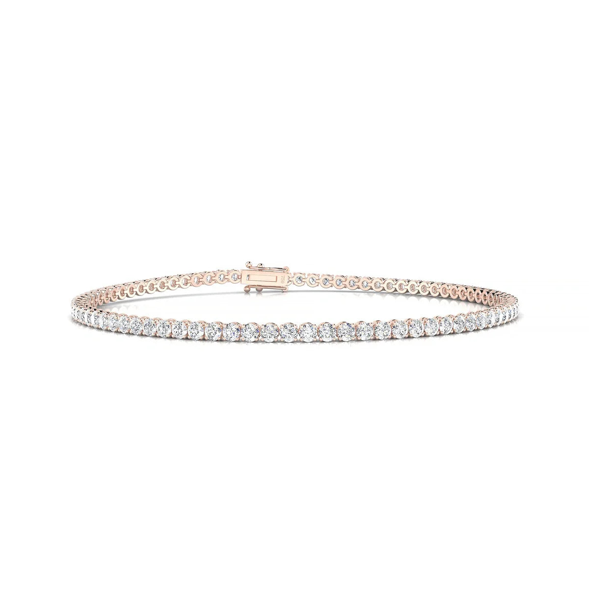 Palazzo | 18k Rose Gold 2 mm Round Natural Diamond Tennis Bracelet
