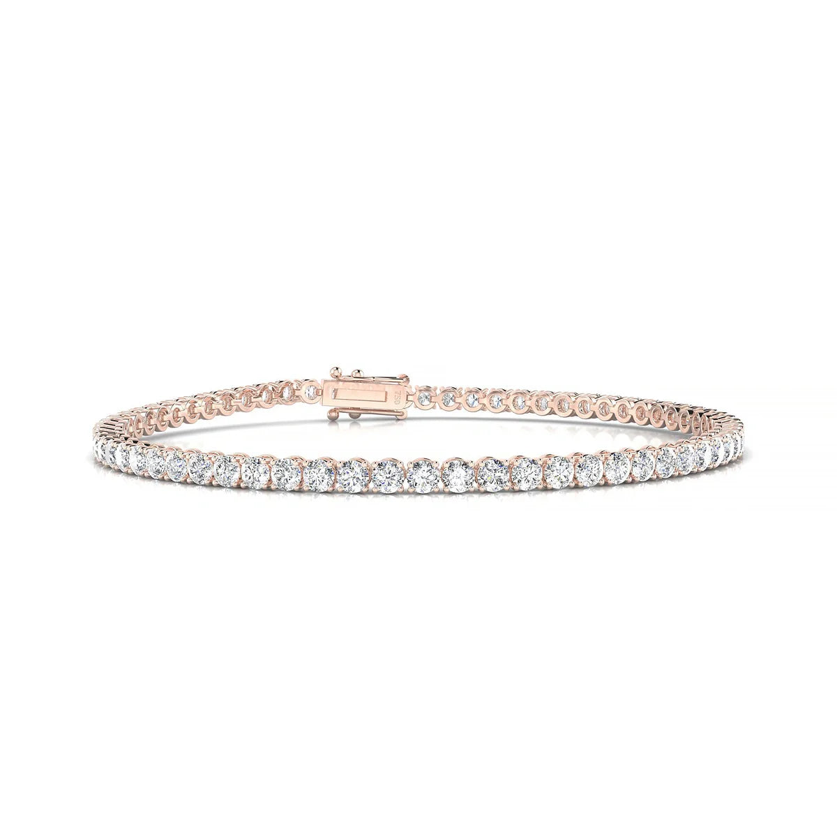 Palazzo | 18k Rose Gold 2.5 mm Round Natural Diamond Tennis Bracelet