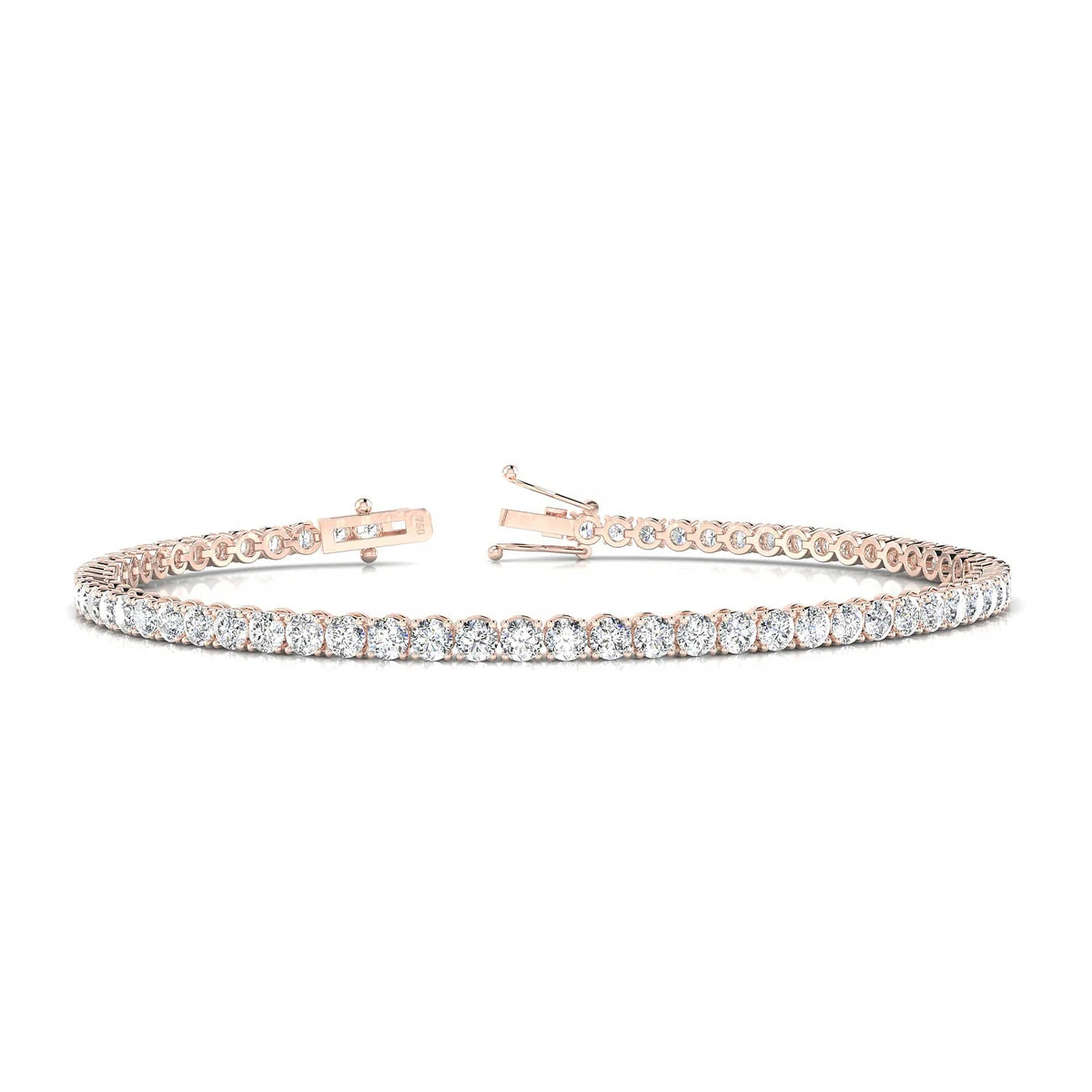 Palazzo | 18k Rose Gold 2.5 mm Round Natural Diamond Tennis Bracelet
