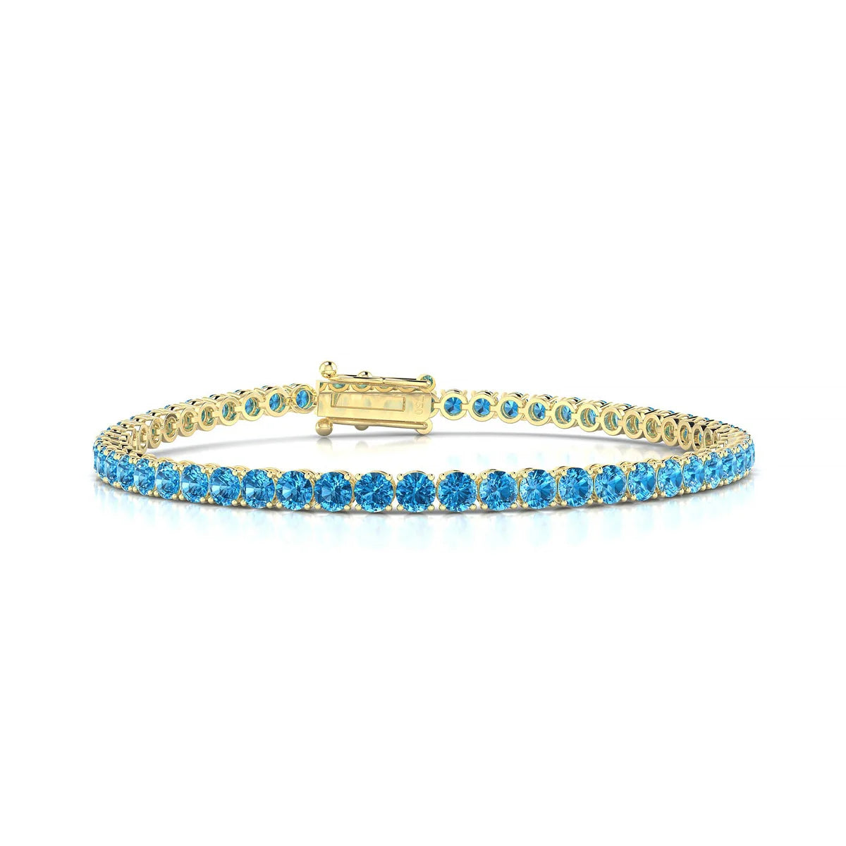 Palazzo | 18k Yellow Gold 3 mm Round Natural Topaz Tennis Bracelet