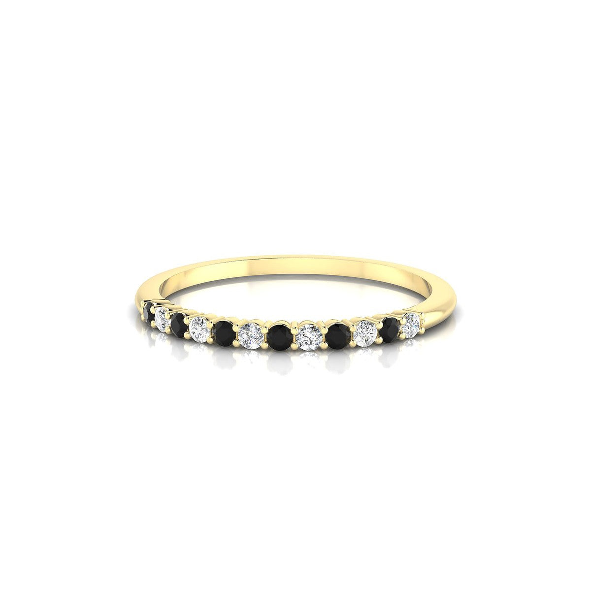 Passion | 18k Yellow Gold 1.5 mm Round Black Diamond Ring