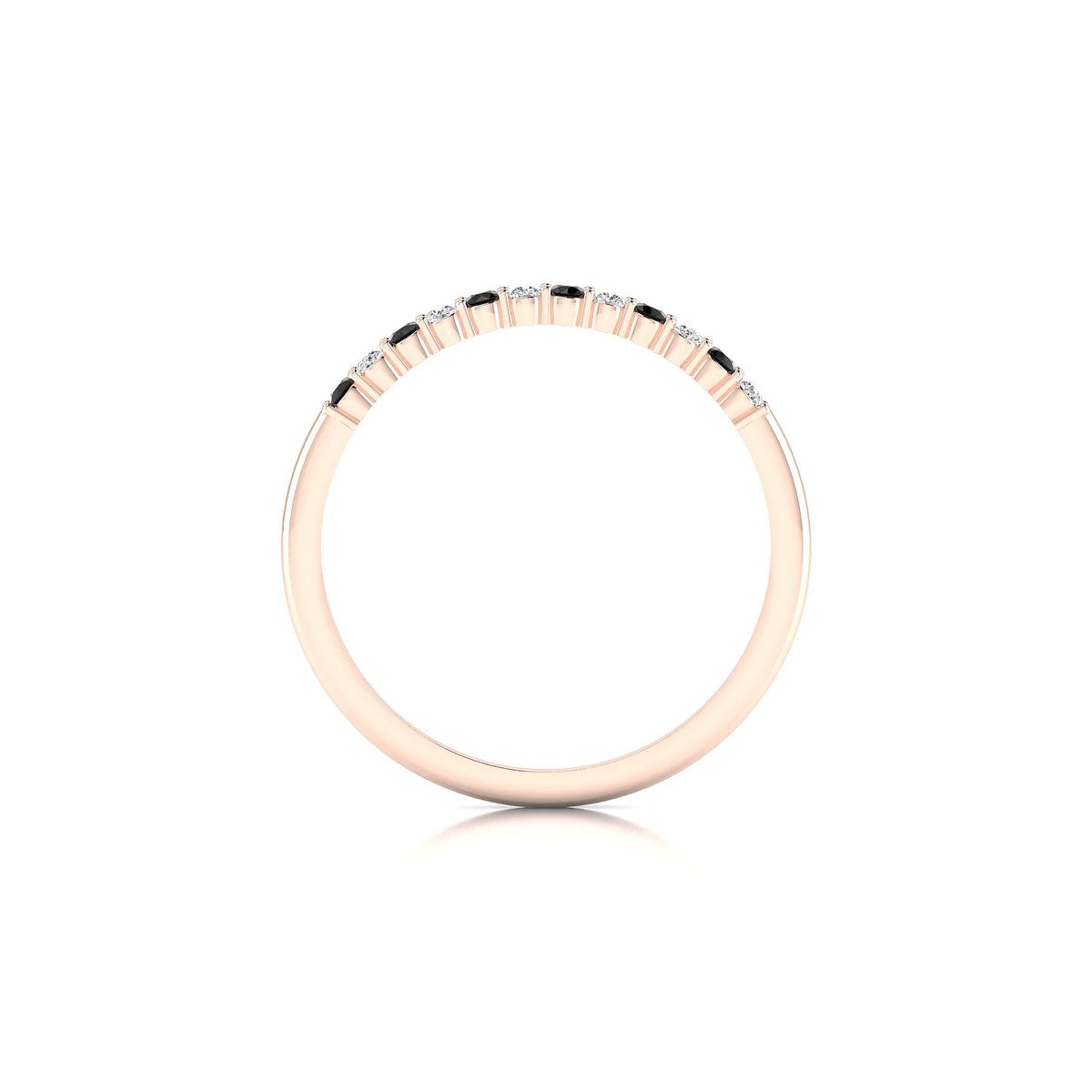 Passion | 18k Rose Gold 1.5 mm Round Black Diamond Ring