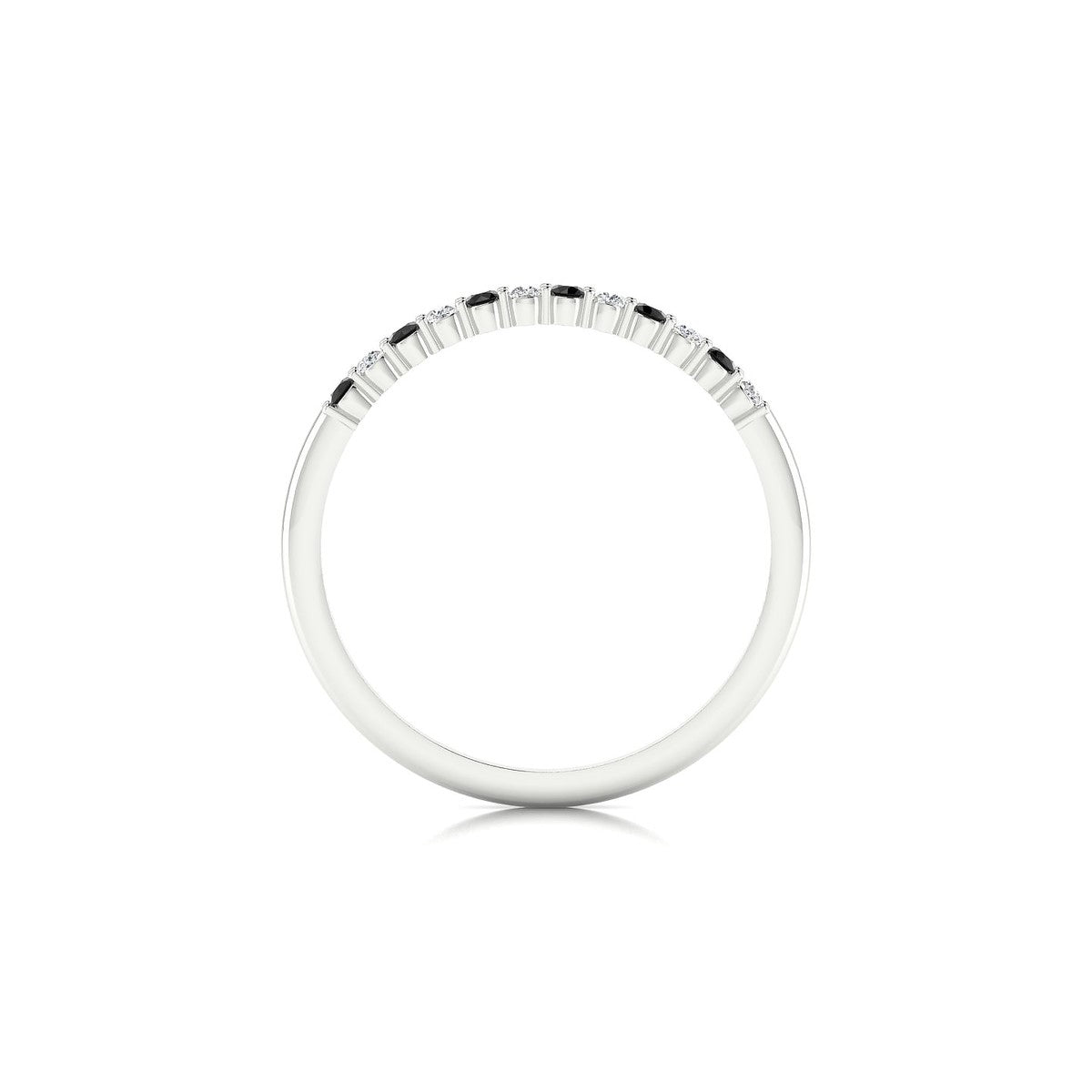 Passion | 18k White Gold 1.5 mm Round Black Diamond Ring