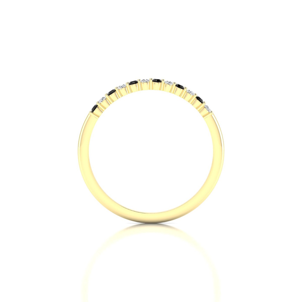 Passion | 18k Yellow Gold 1.5 mm Round Black Diamond Ring