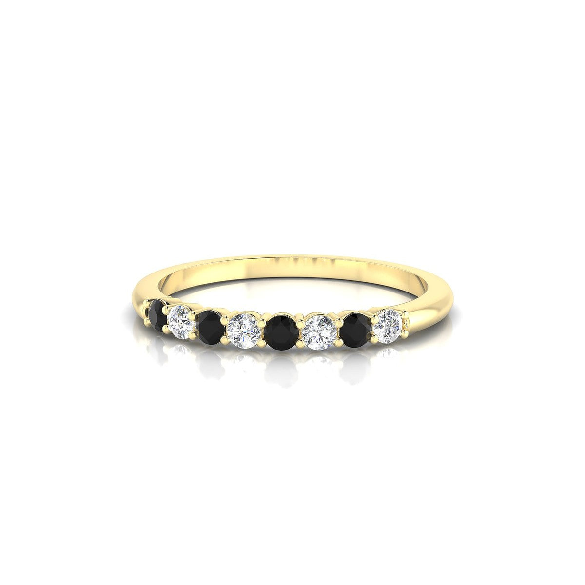 Passion | 18k Yellow Gold 2 mm Round Black Diamond Ring