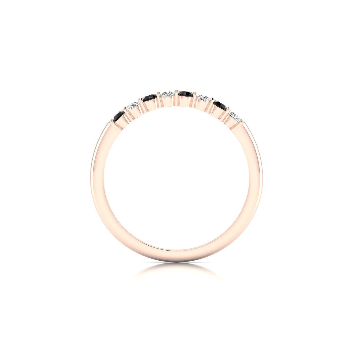 Passion | 18k Rose Gold 2 mm Round Black Diamond Ring