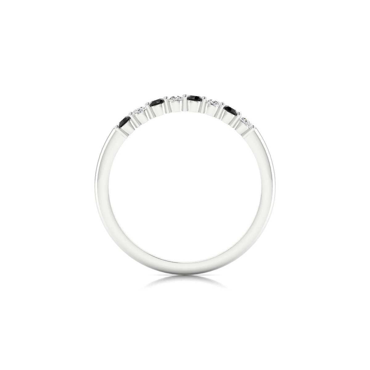 Passion | 18k White Gold 2 mm Round Black Diamond Ring