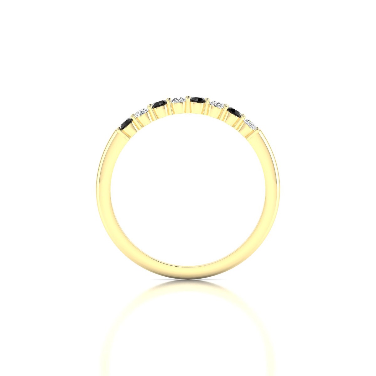 Passion | 18k Yellow Gold 2 mm Round Black Diamond Ring