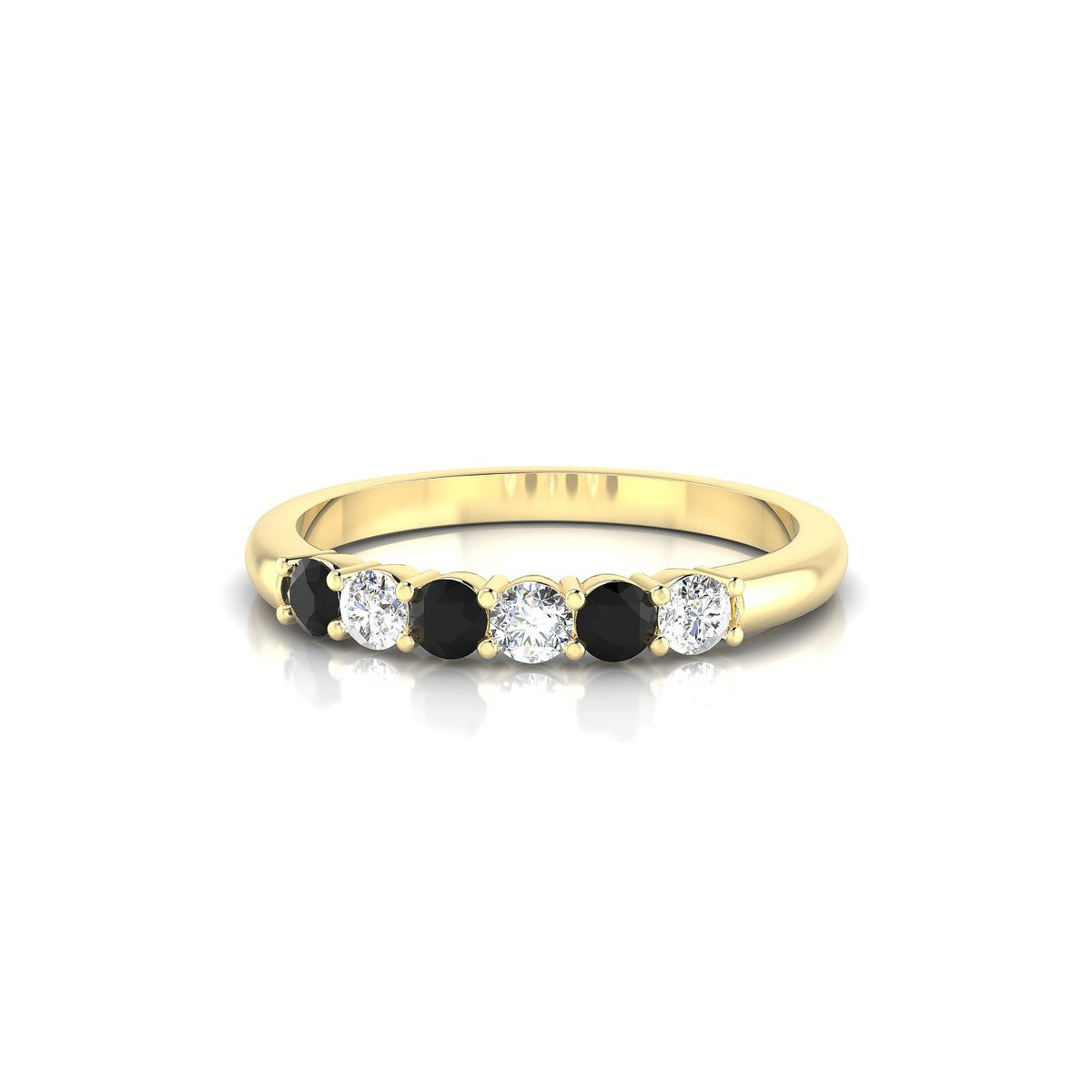 Passion | 18k Yellow Gold 2.5 mm Round Black Diamond Ring