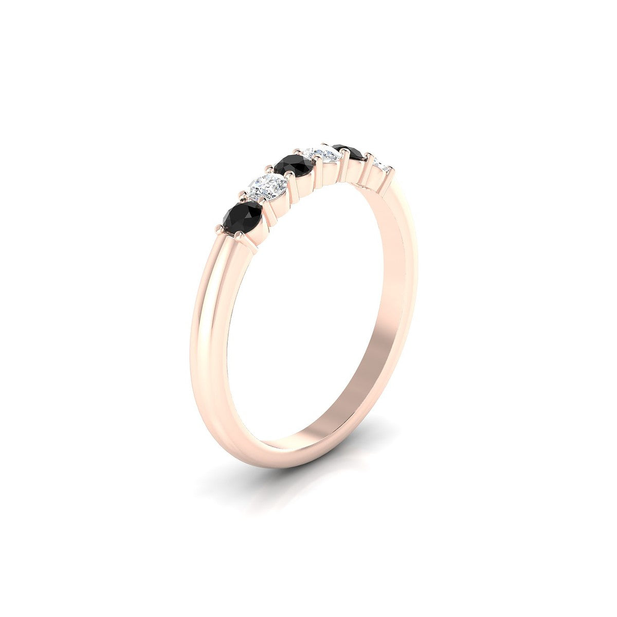 Passion | 18k Rose Gold 2.5 mm Round Black Diamond Ring
