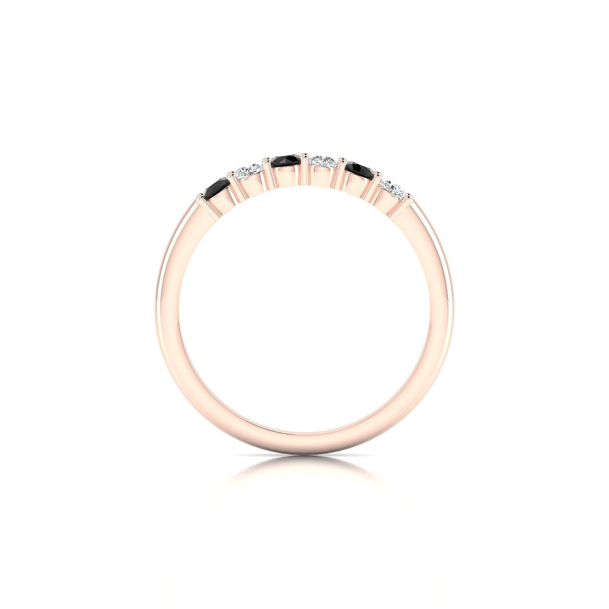 Passion | 18k Rose Gold 2.5 mm Round Black Diamond Ring