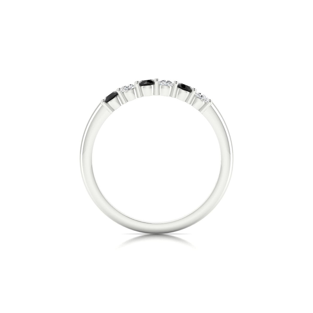 Passion | 18k White Gold 2.5 mm Round Black Diamond Ring