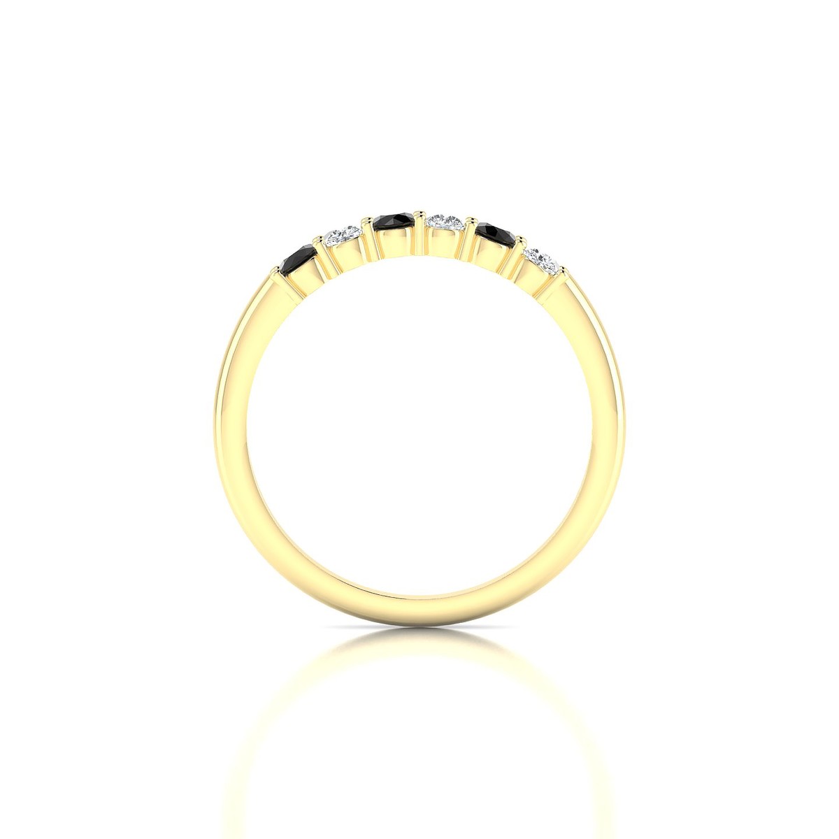 Passion | 18k Yellow Gold 2.5 mm Round Black Diamond Ring