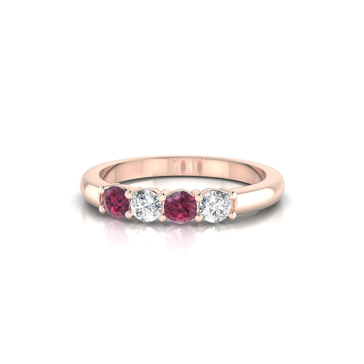 Passion | 18k Rose Gold 3 mm Round Rhodolite Ring