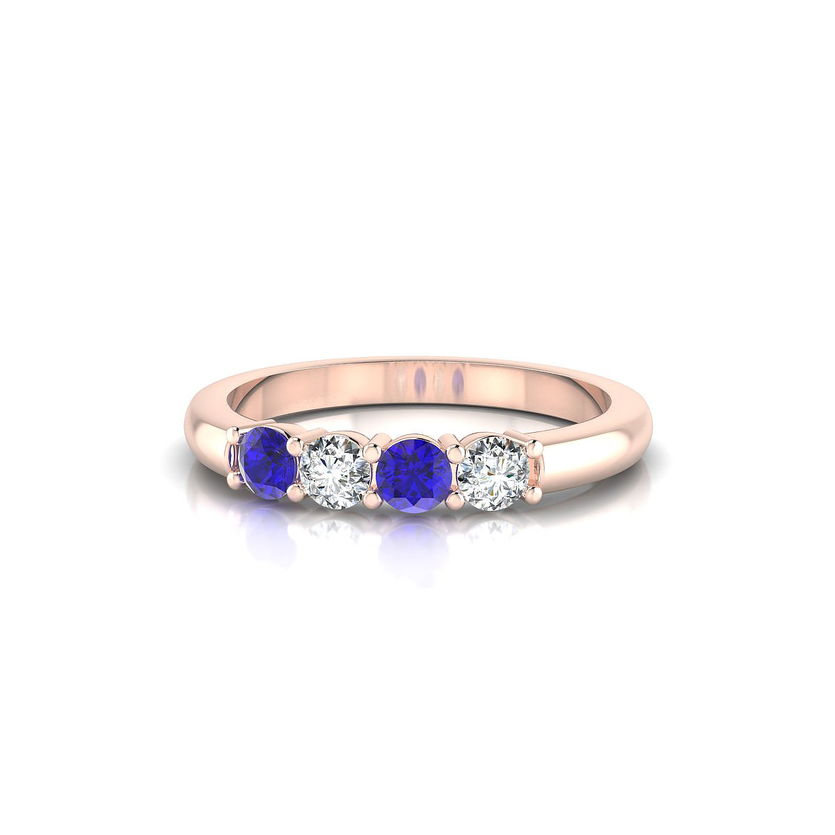 Passion | 18k Rose Gold 3 mm Round Tanzanite Ring
