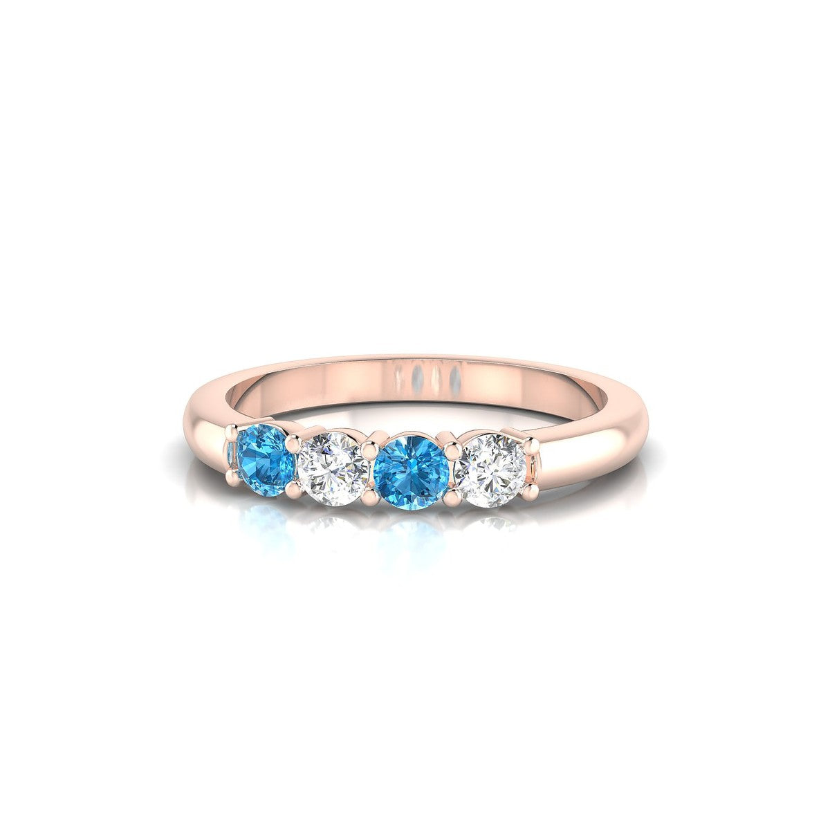Passion | 18k Rose Gold 3 mm Round Topaz Ring