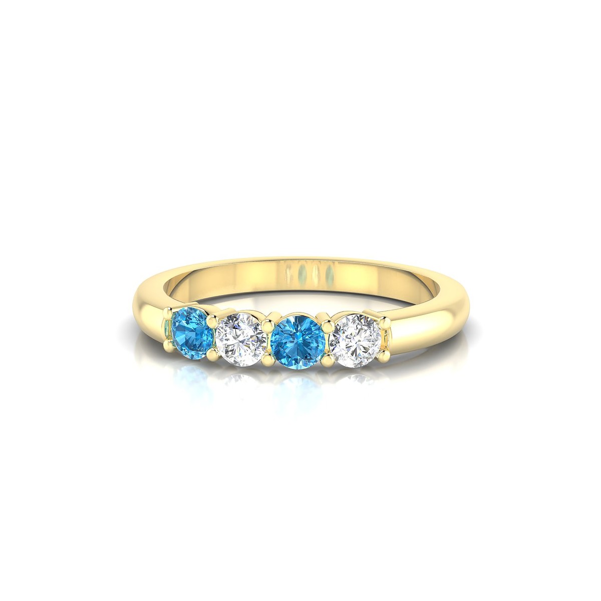 Passion | 18k Yellow Gold 3 mm Round Topaz Ring
