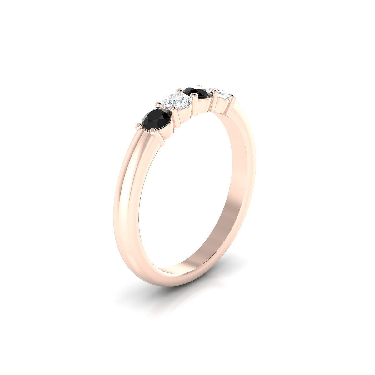 Passion | 18k Rose Gold 3 mm Round Black Diamond Ring