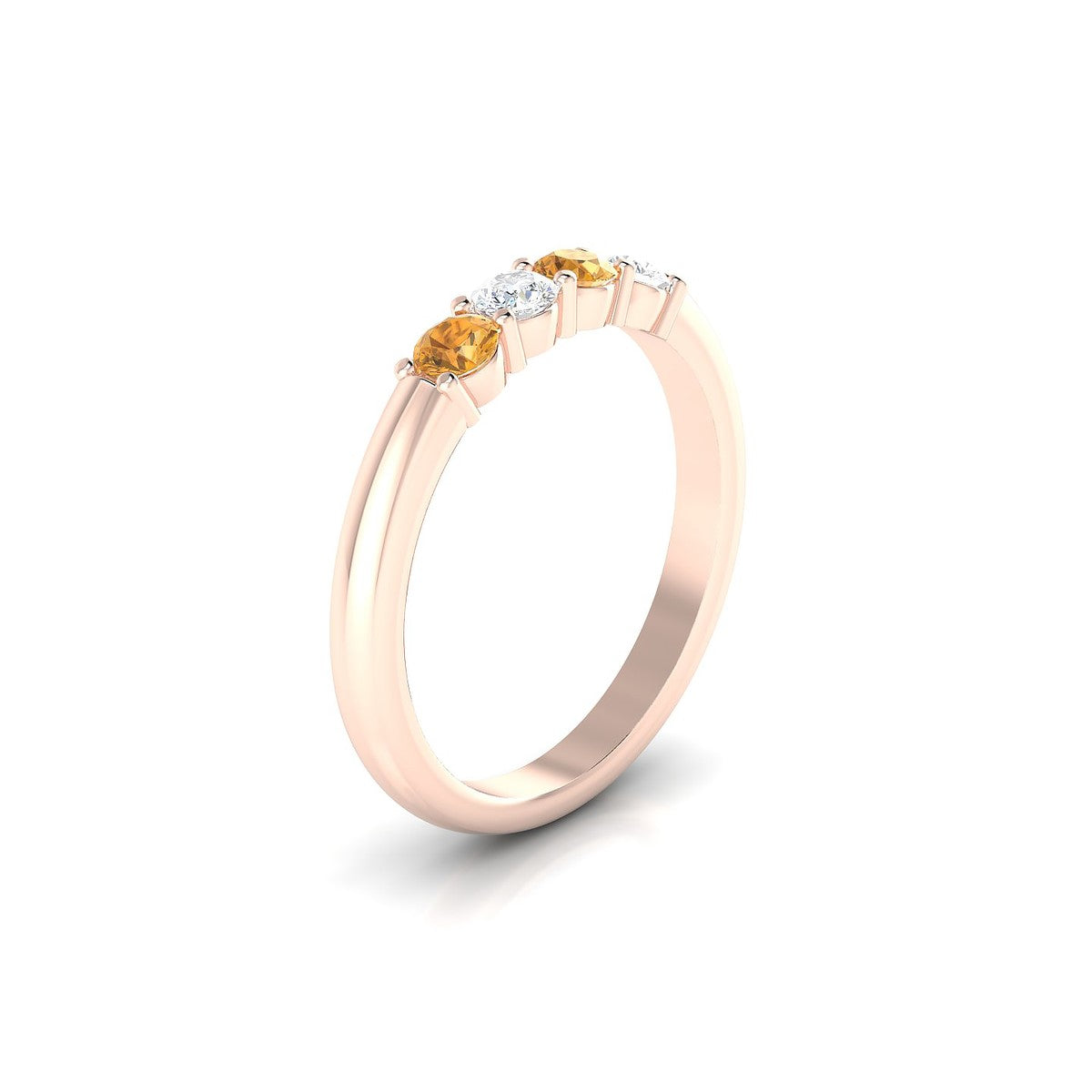 Passion | 18k Rose Gold 3 mm Round Citrine Ring