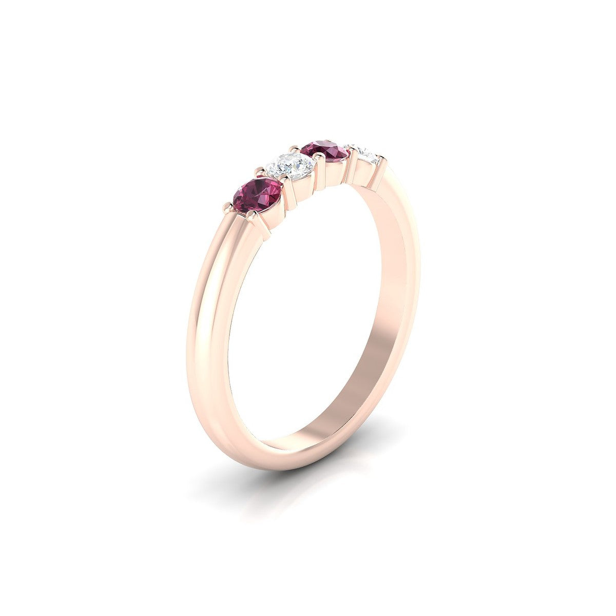 Passion | 18k Rose Gold 3 mm Round Rhodolite Ring