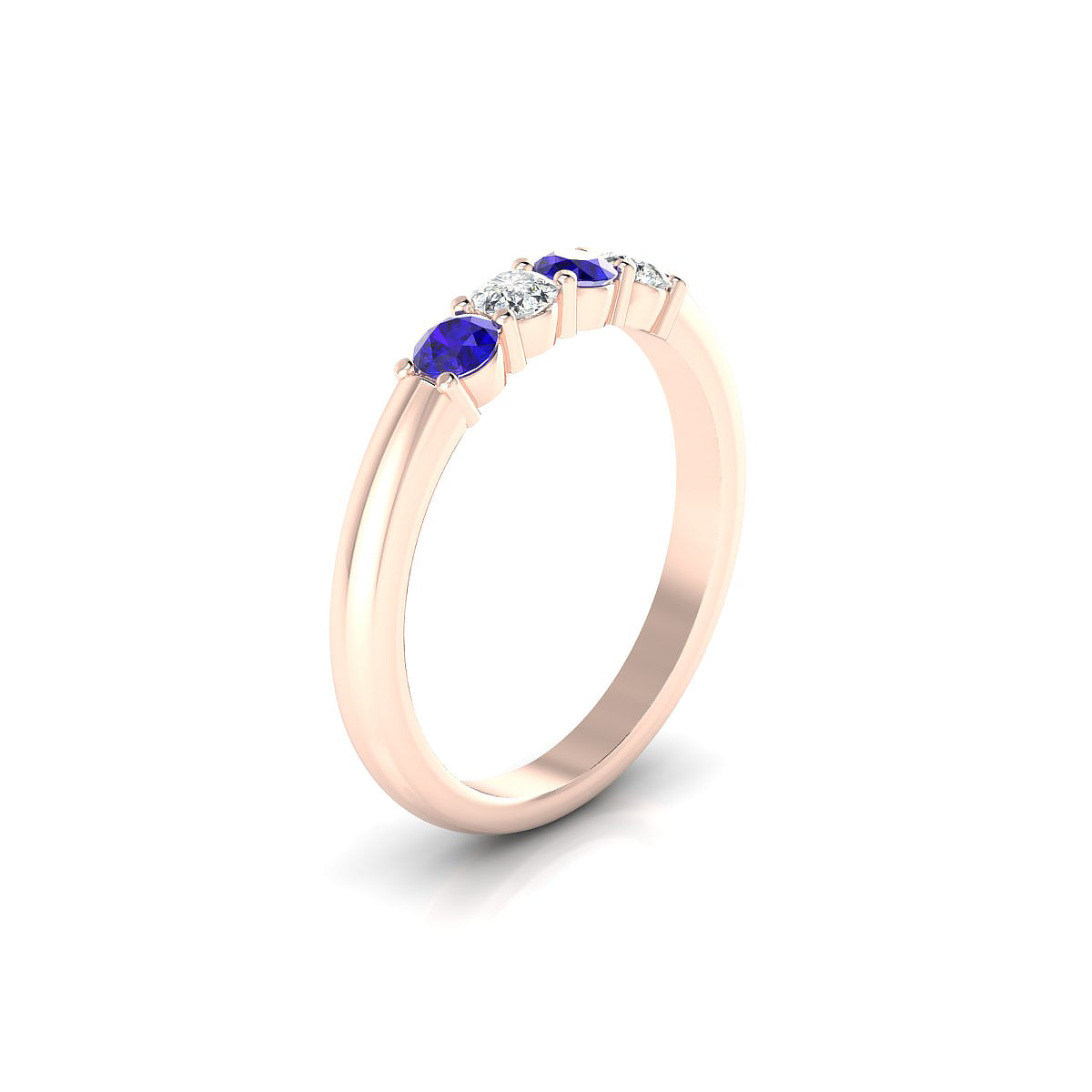 Passion | 18k Rose Gold 3 mm Round Tanzanite Ring