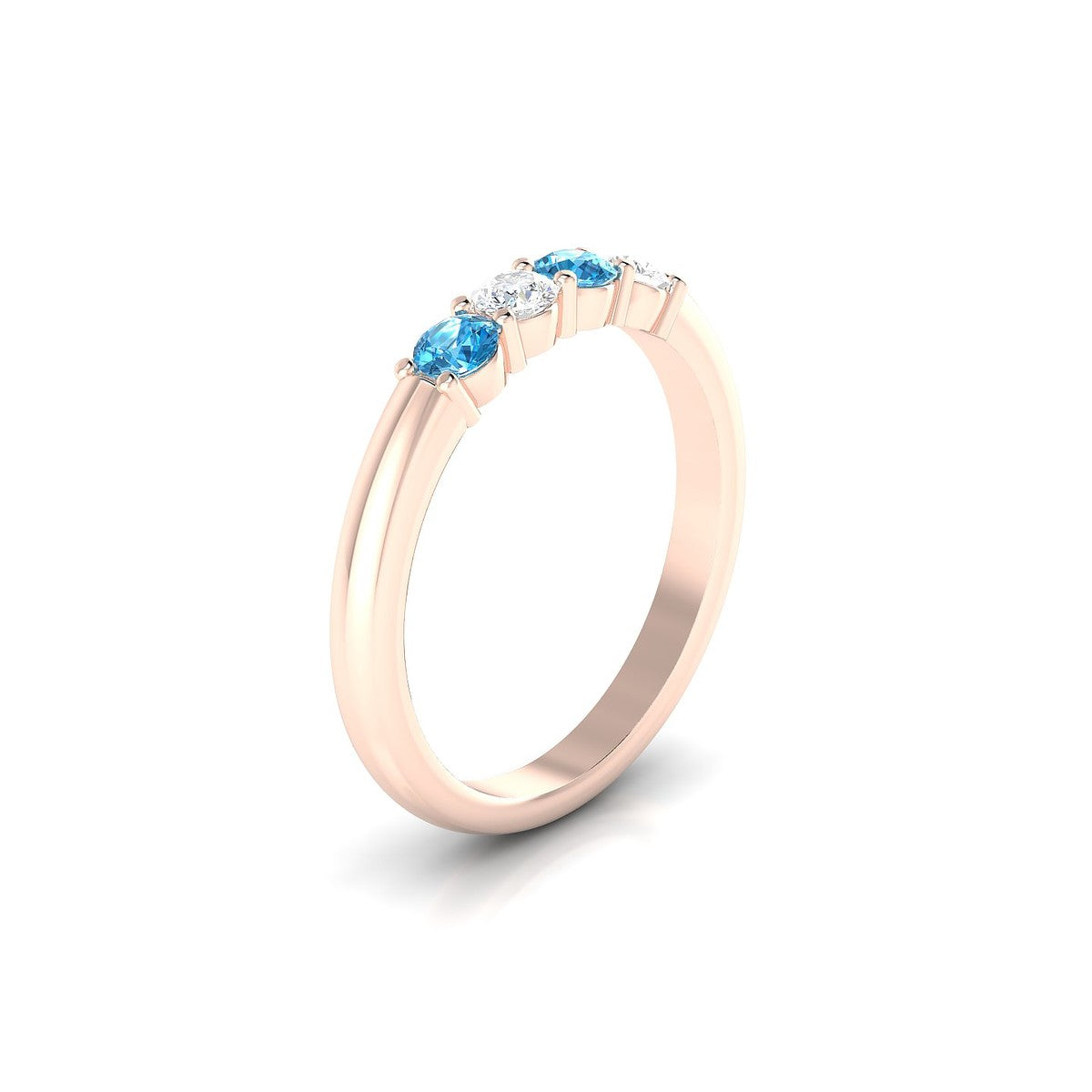 Passion | 18k Rose Gold 3 mm Round Topaz Ring