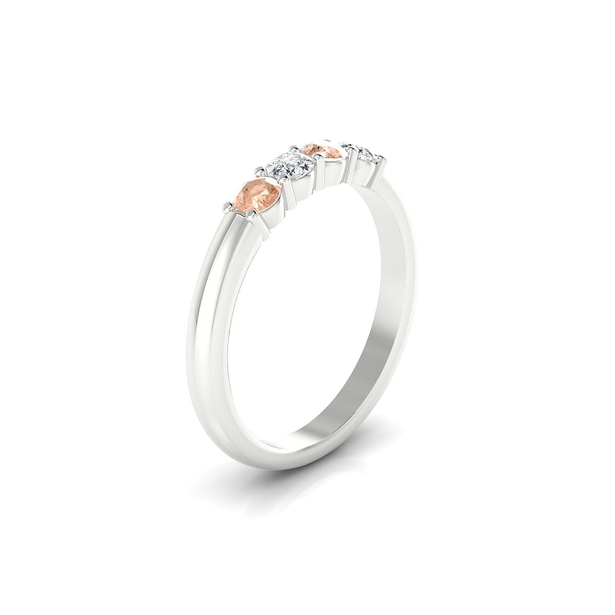 Passion | 18k White Gold 3 mm Round Morganite Ring