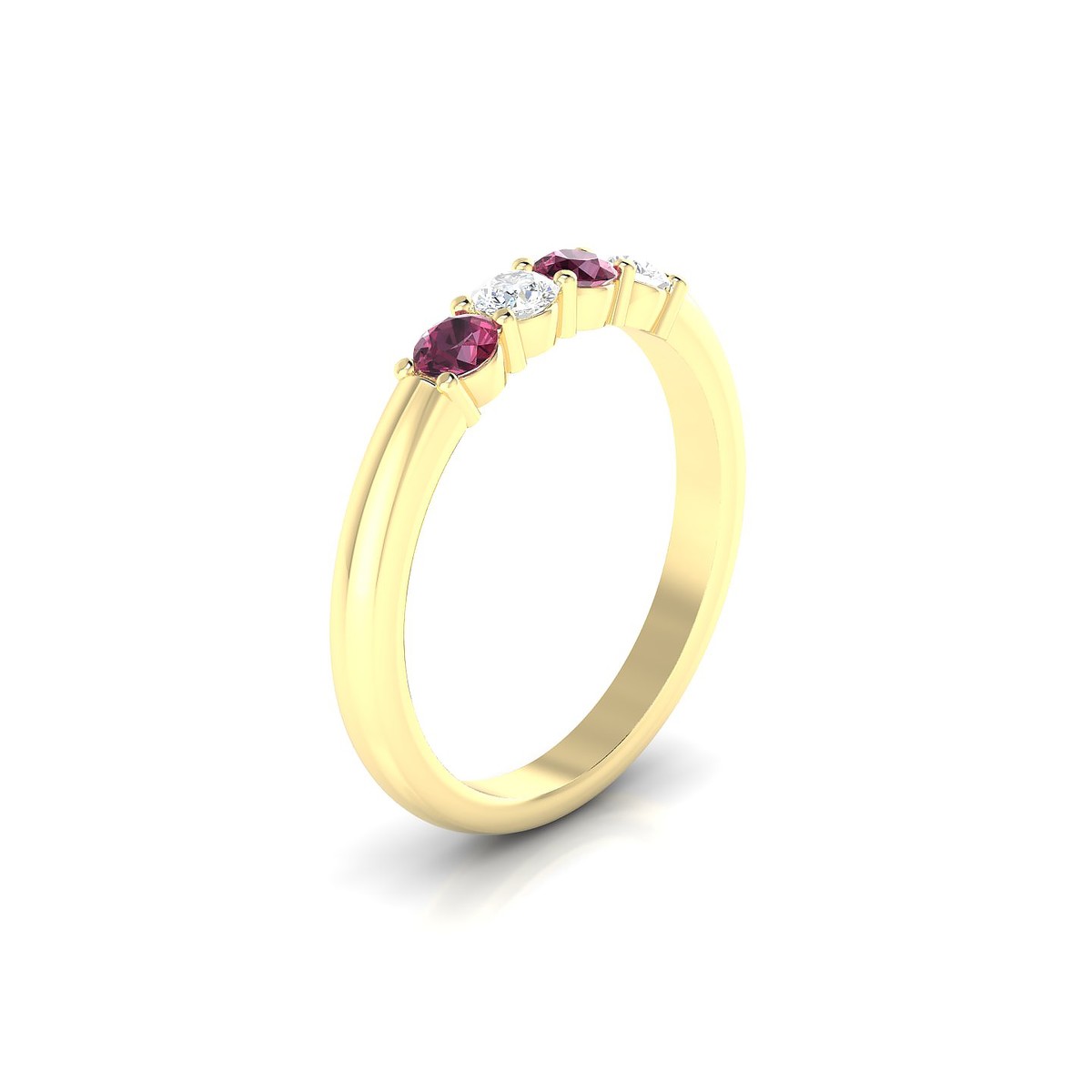 Passion | 18k Yellow Gold 3 mm Round Rhodolite Ring