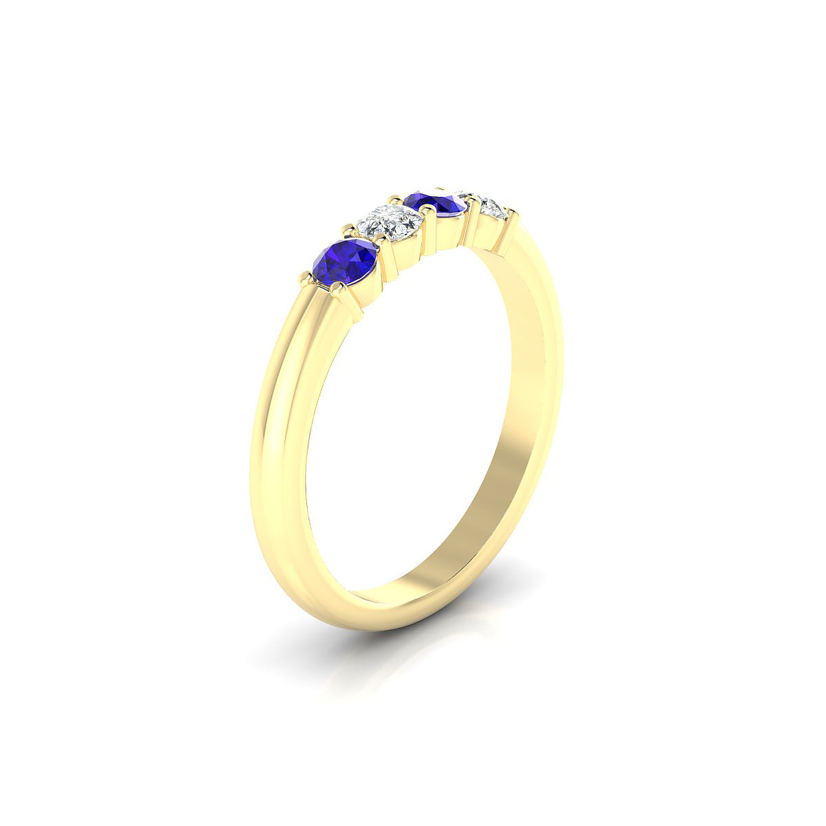Passion | 18k Yellow Gold 3 mm Round Tanzanite Ring