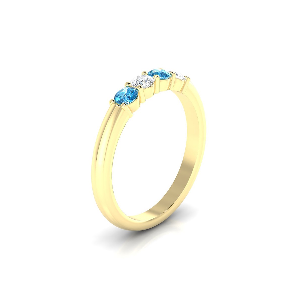 Passion | 18k Yellow Gold 3 mm Round Topaz Ring