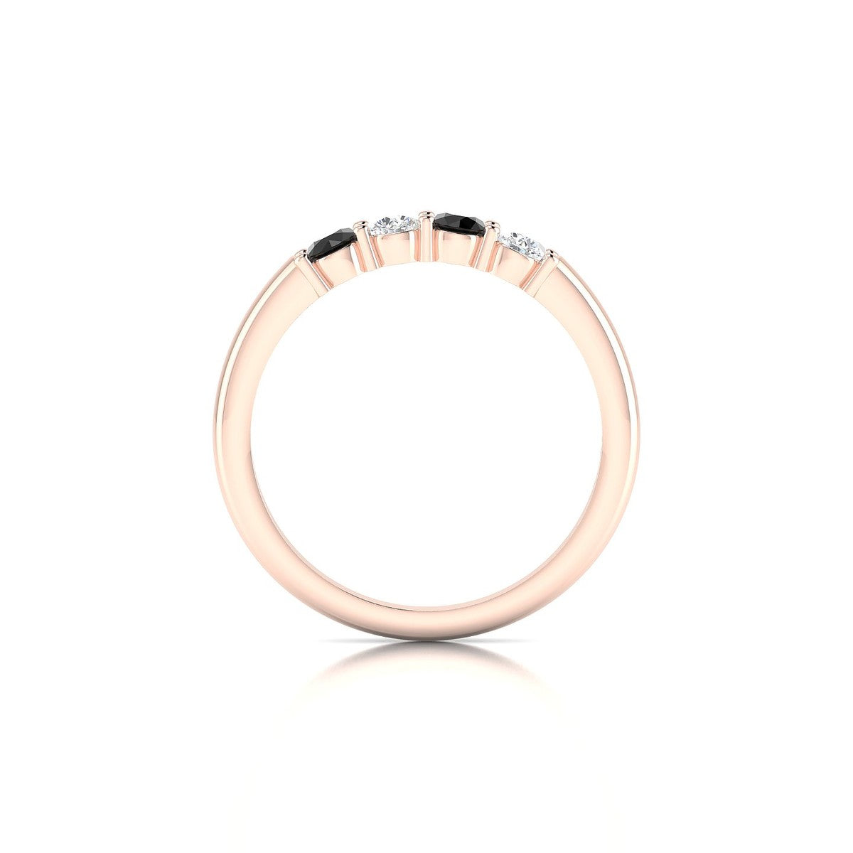 Passion | 18k Rose Gold 3 mm Round Black Diamond Ring