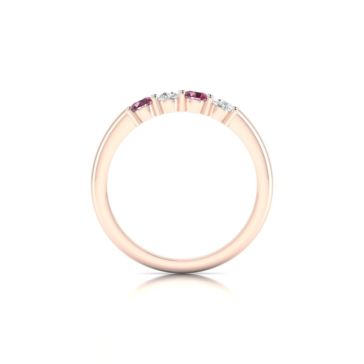 Passion | 18k Rose Gold 3 mm Round Rhodolite Ring
