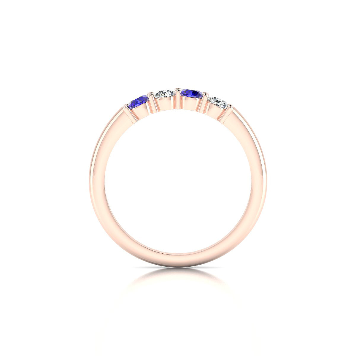 Passion | 18k Rose Gold 3 mm Round Tanzanite Ring
