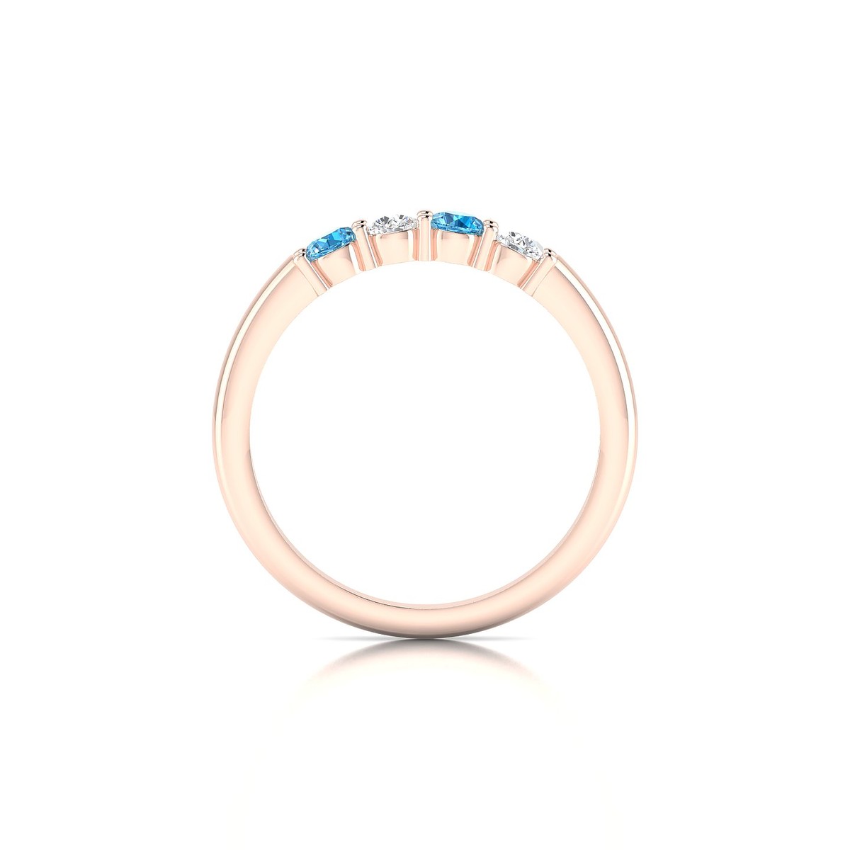Passion | 18k Rose Gold 3 mm Round Topaz Ring