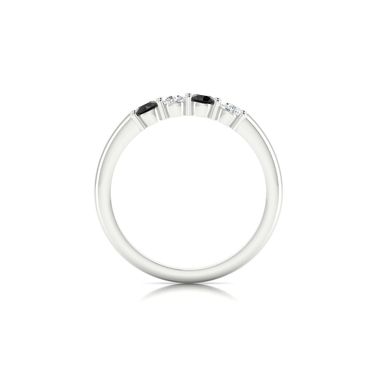 Passion | 18k White Gold 3 mm Round Black Diamond Ring