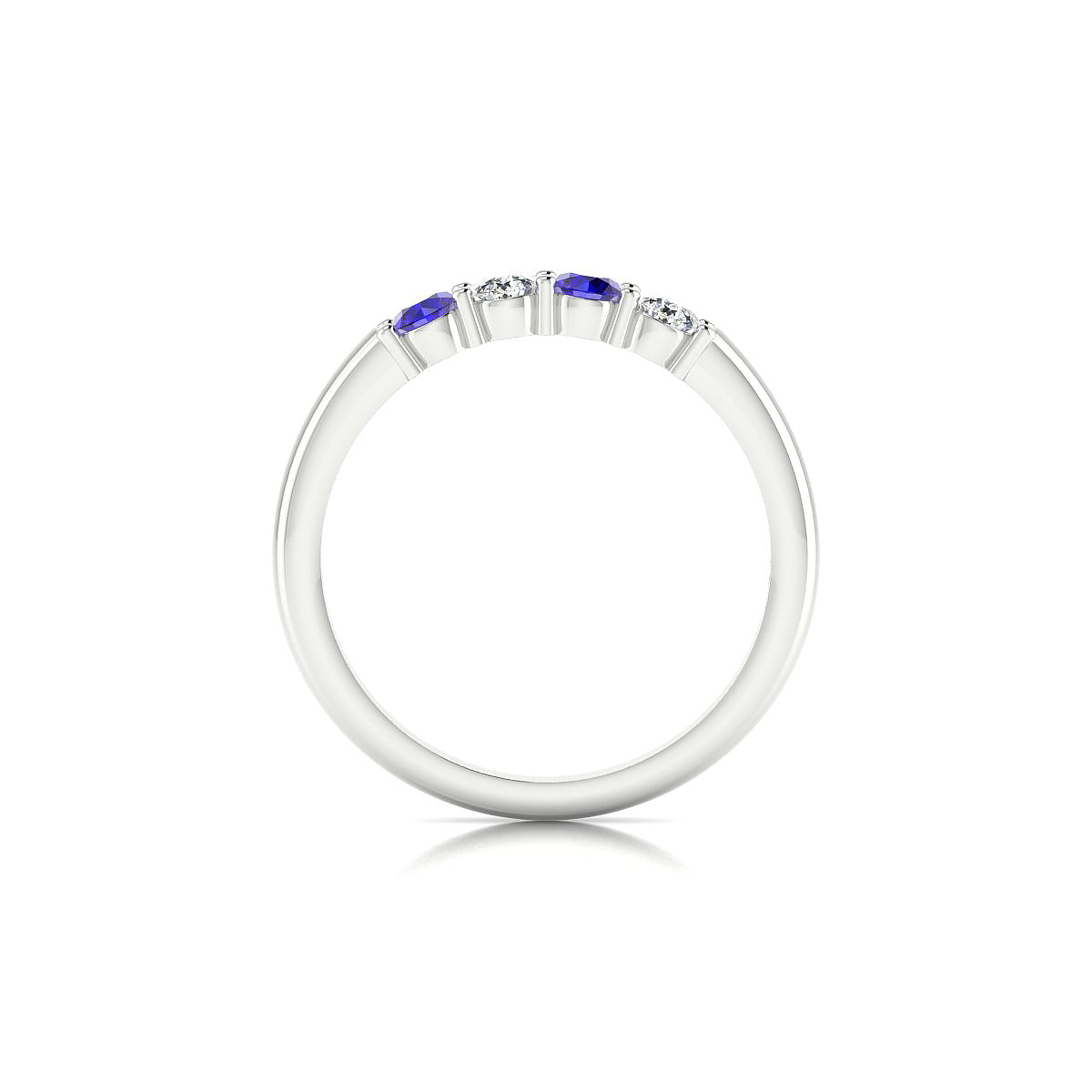 Passion | 18k White Gold 3 mm Round Tanzanite Ring
