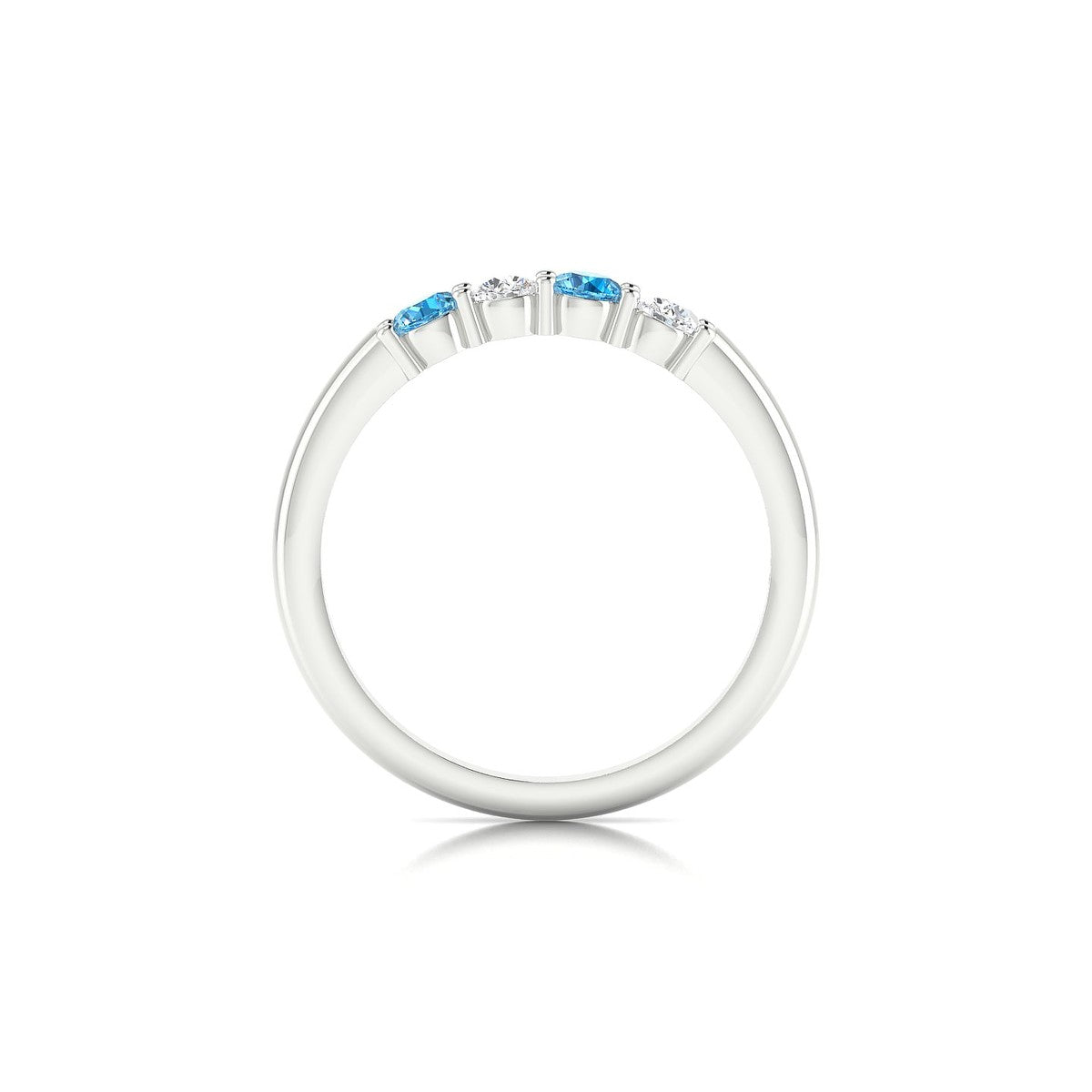 Passion | 18k White Gold 3 mm Round Topaz Ring