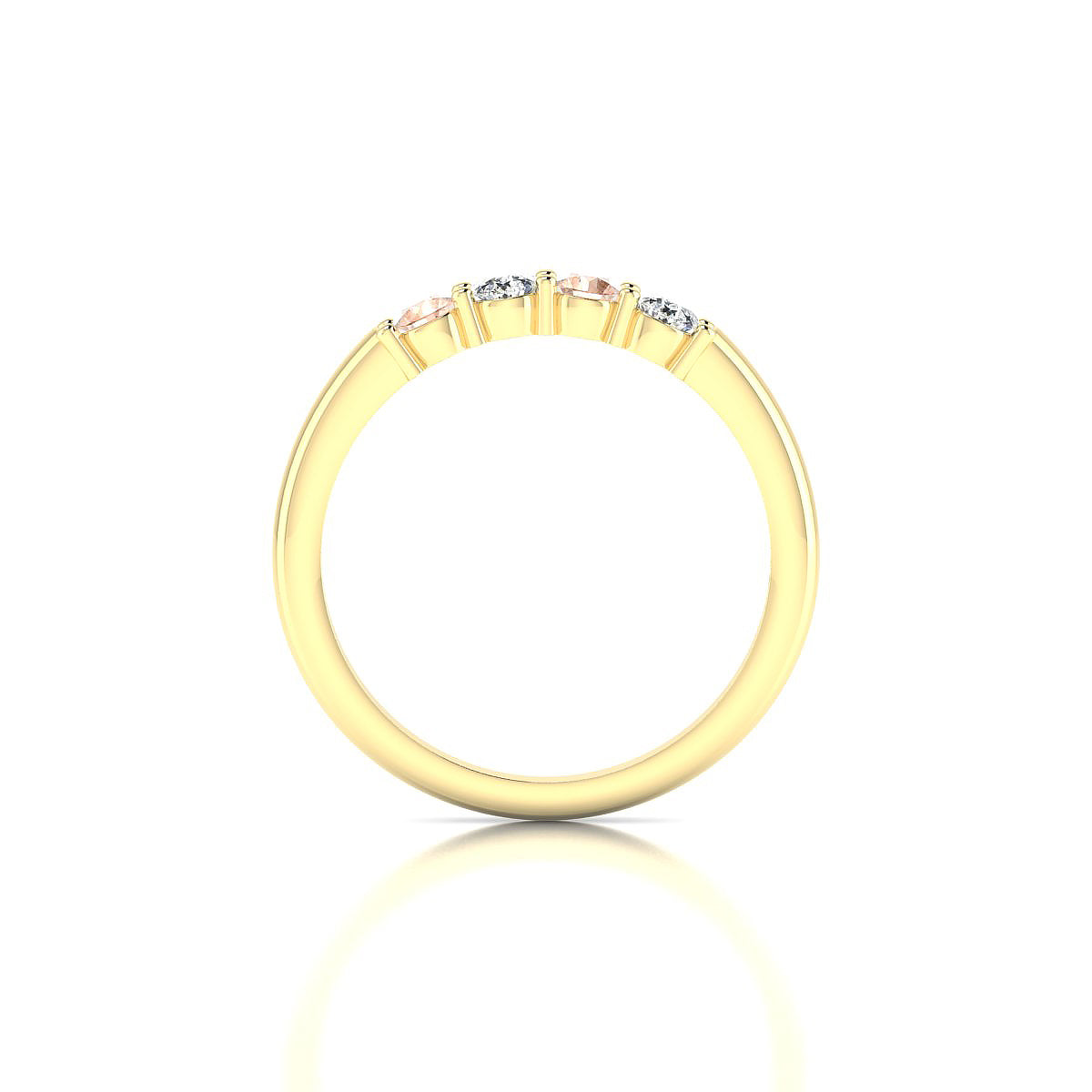 Passion | 18k Yellow Gold 3 mm Round Morganite Ring