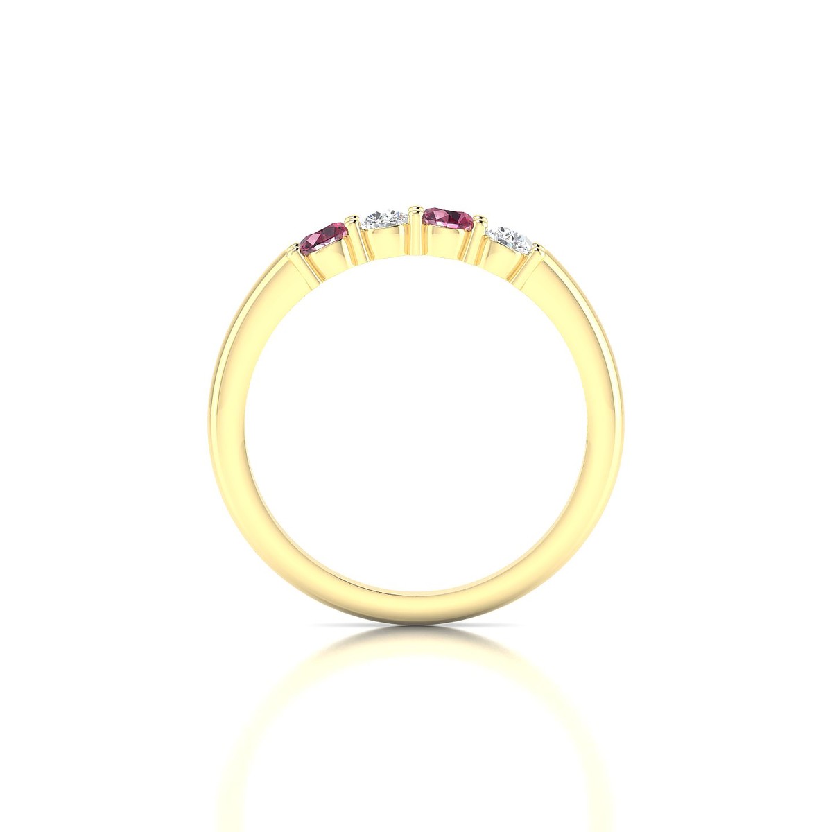 Passion | 18k Yellow Gold 3 mm Round Rhodolite Ring