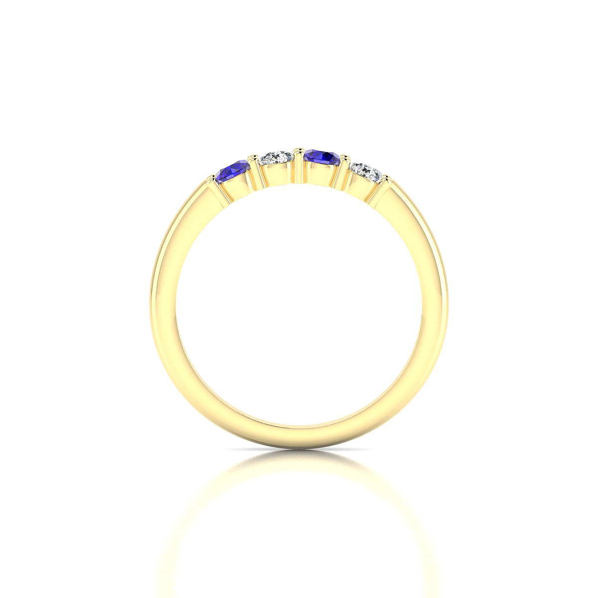 Passion | 18k Yellow Gold 3 mm Round Tanzanite Ring