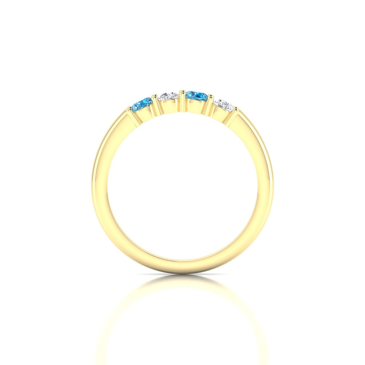 Passion | 18k Yellow Gold 3 mm Round Topaz Ring