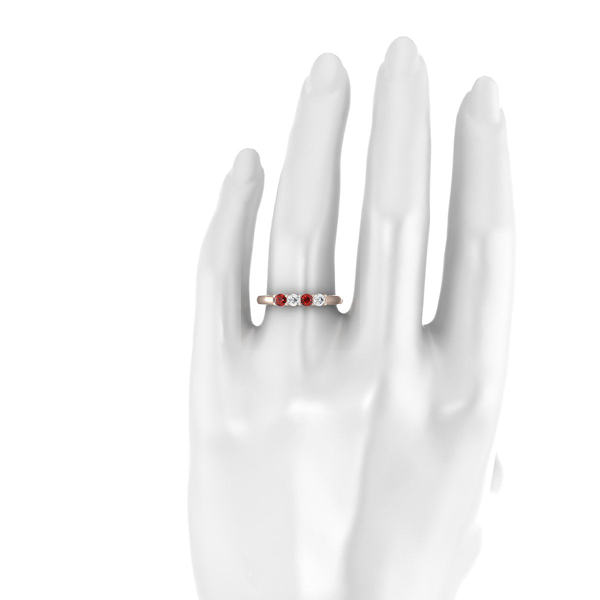 Passion | 18k Rose Gold 3 mm Round Garnet Ring