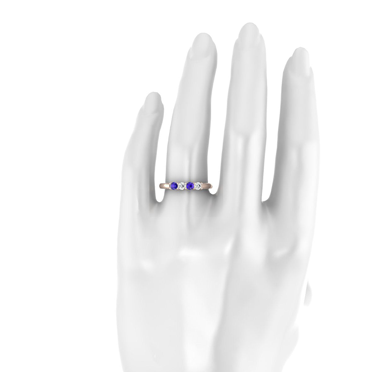 Passion | 18k Rose Gold 3 mm Round Tanzanite Ring