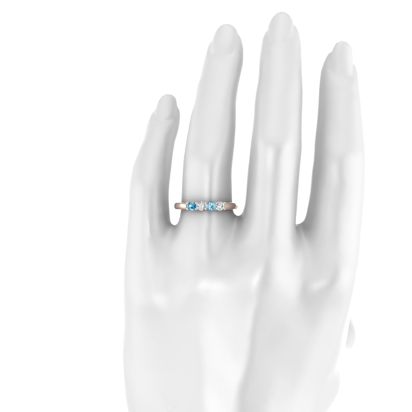 Passion | 18k Rose Gold 3 mm Round Topaz Ring