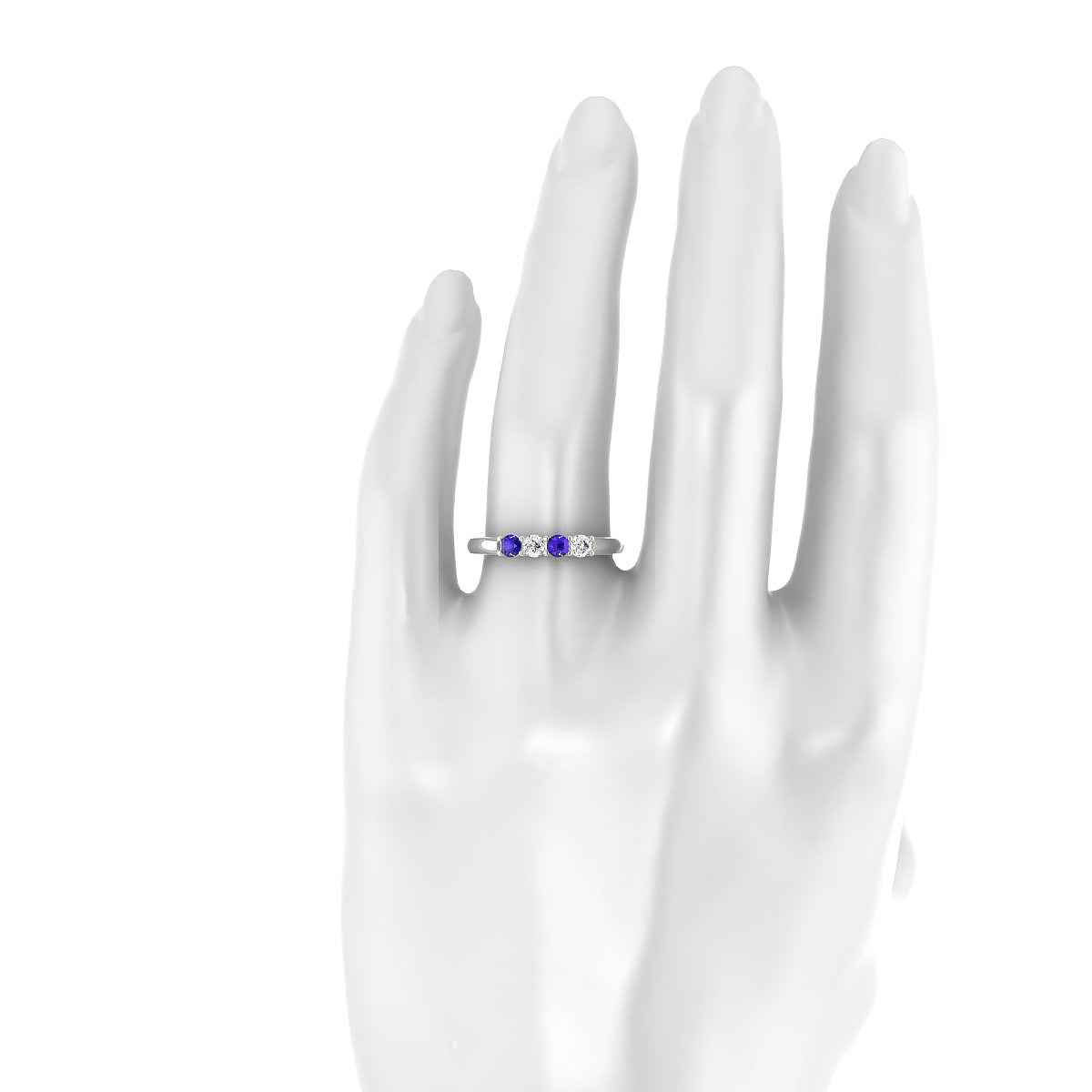 Passion | 18k White Gold 3 mm Round Tanzanite Ring