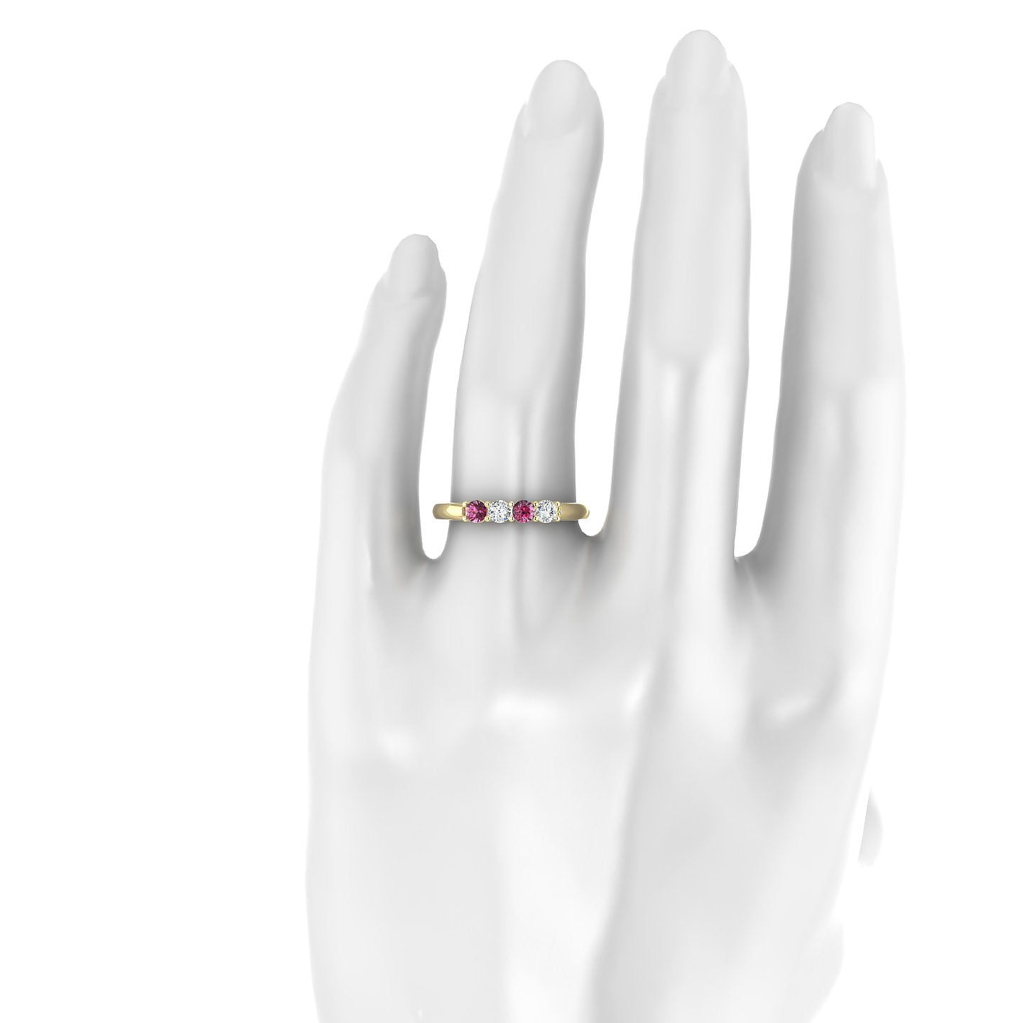 Passion | 18k Yellow Gold 3 mm Round Rhodolite Ring