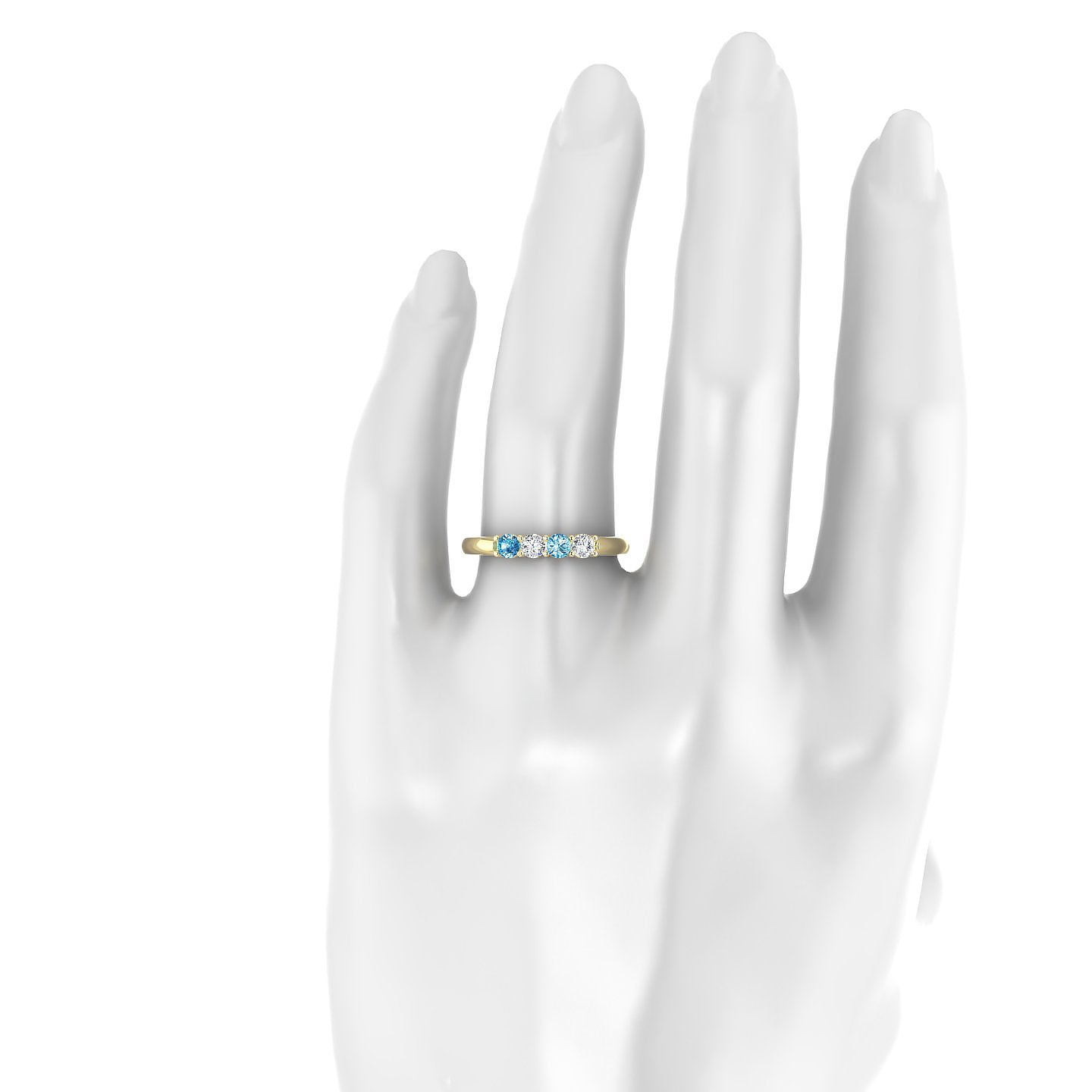Passion | 18k Yellow Gold 3 mm Round Topaz Ring