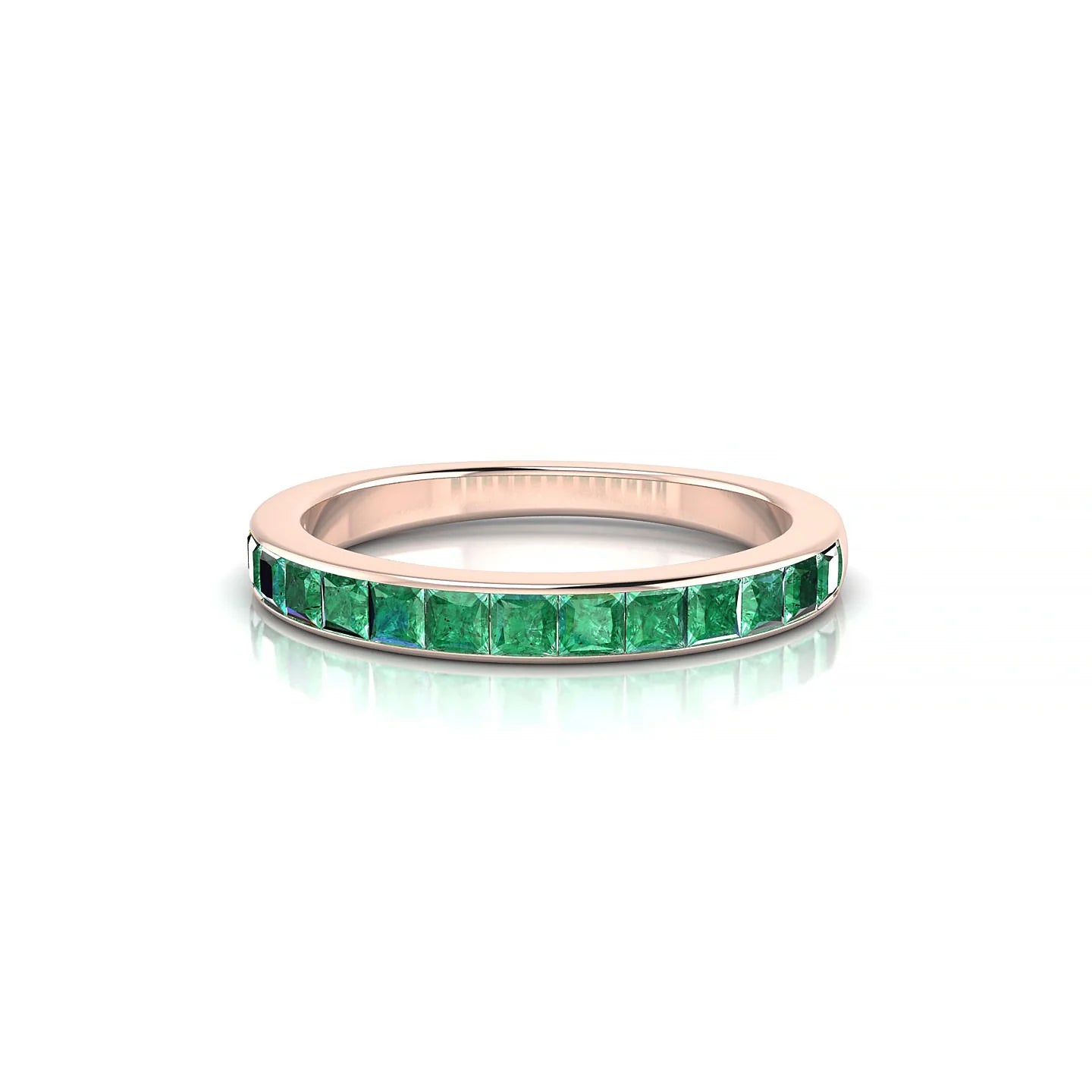 Poise | 18k Rose Gold 2 mm Princess Emerald Ring